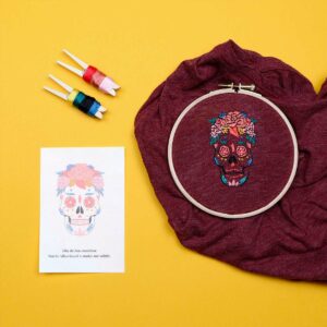 Kit de broderie- dessin tête de mort