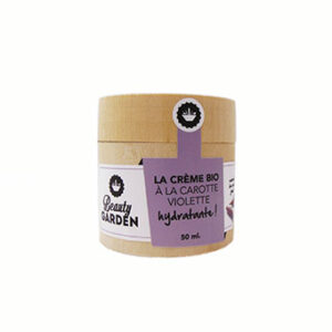 pot de crème bio hydratante sur fond blanc