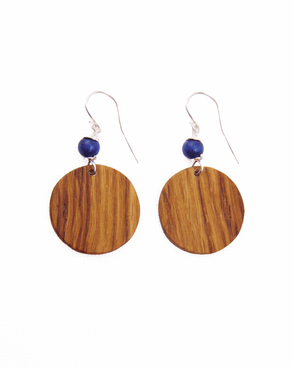 Boucles d'oreille en bois (dos)