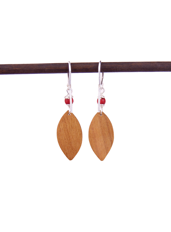 Boucles d'oreille en bois (dos)