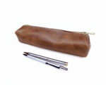 Grande trousse en cuir marron