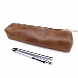 Grande trousse en cuir marron