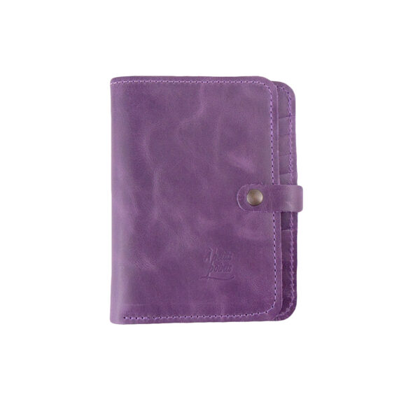 Grand portefeuille en cuir violet