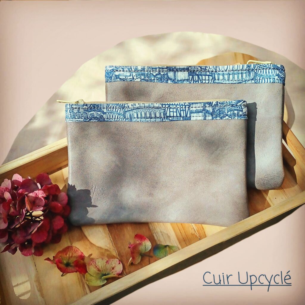 Trousse en cuir upcyclé