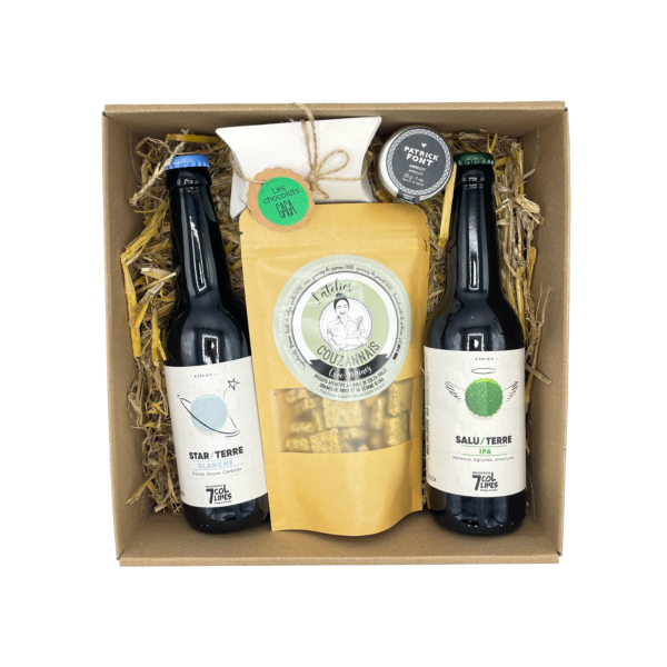 Contenu de la box terroir version bières IPA.